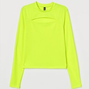 Divided by H & M ribbed jersey neon top size small